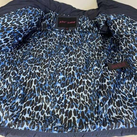 Betsey Johnson Womens Winter Coat Size L Navy Polyester Down Puffer Style - Picture 8 of 11